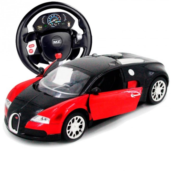 Автомобиль на радиоуправлении Bugatti Veyron, 1:14 (гиро-руль), MZ Meizhi красный