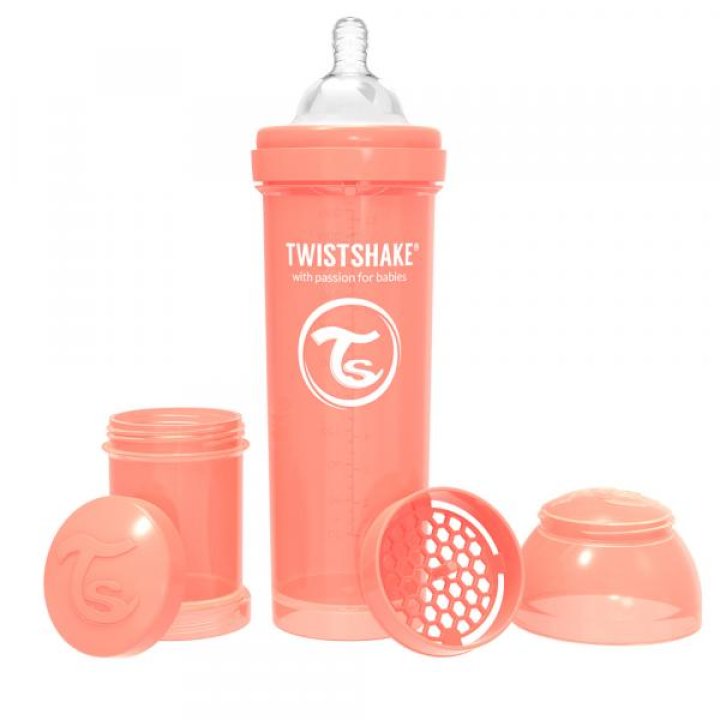 Twistshake антиколиковая бутылочка 330мл Светло-персиковая (78316)