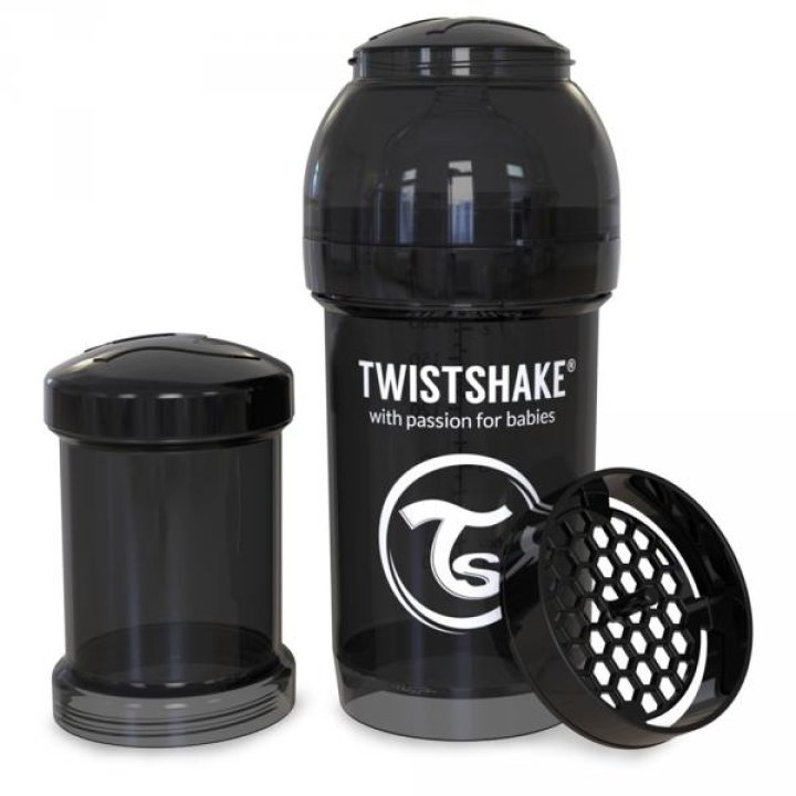 Twistshake антиколиковая бутылочка 180мл Черная (78042)