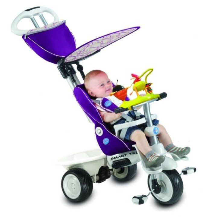 Детский велосипед Smart Trike Recliner Stroller 4 в 1 с игровой панелью фиолетовый