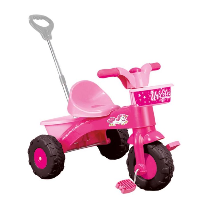 Трехколесный велосипед DOLU с родительской ручкой Розовый (2504)