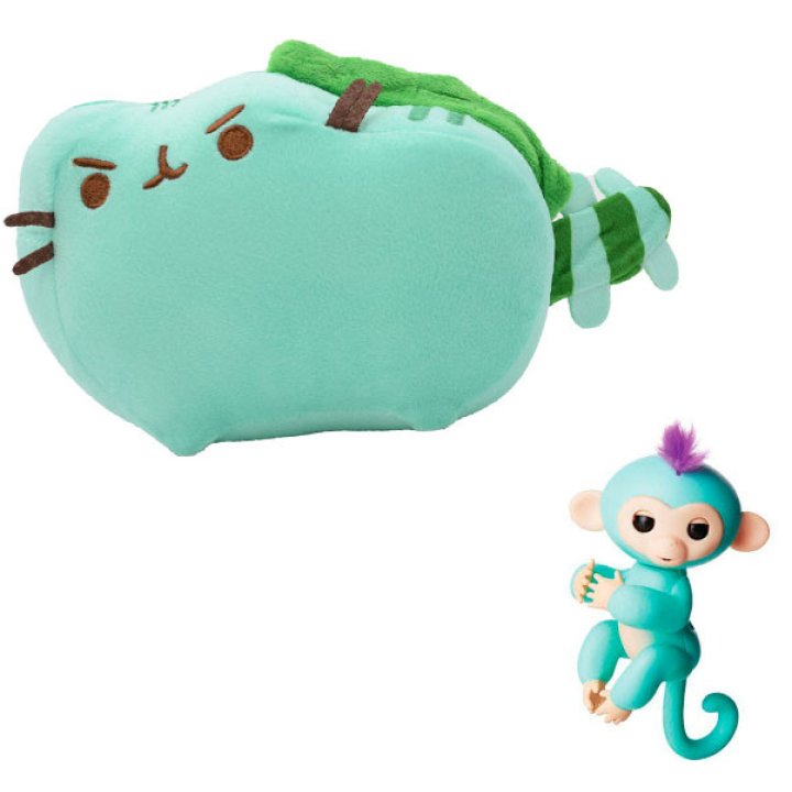 Комплект Мягкая игрушка кот дракон Pusheen cat и Игрушка интерактивная Happy Monkey (n-659)