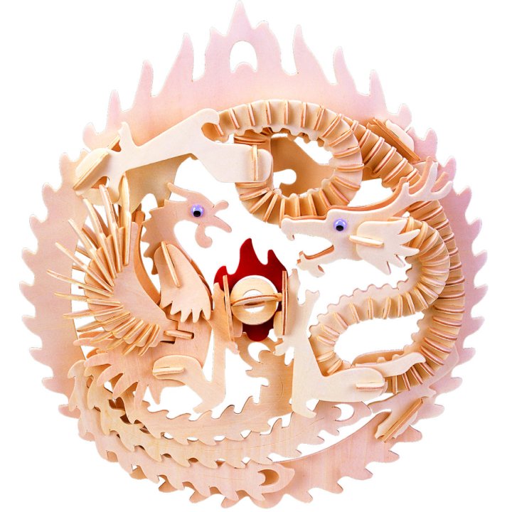 3D-пазл Игрушки из дерева Дракон и феникс (М035)